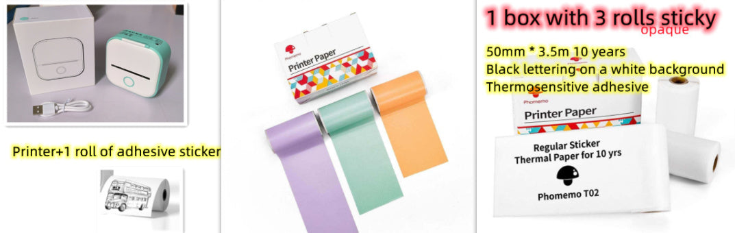 Mini Bluetooth Thermal Label Printer – Portable Sticker & Photo Printer for Home or Office