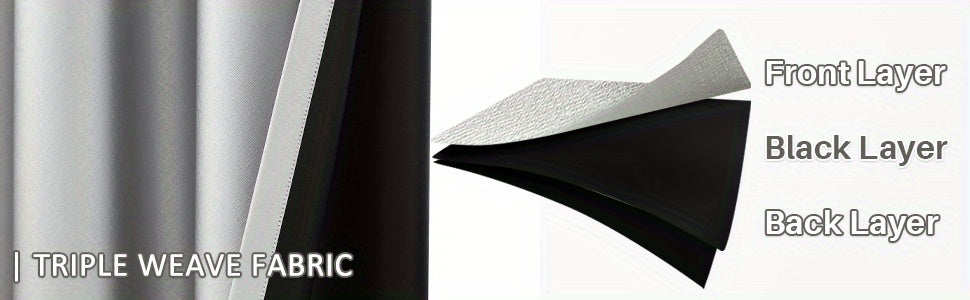 2pcs Silvery Gray Blackout Curtains for Bedroom, Thermal Insulated Energy Saving Grommet Embossed Satin Drapes with Black Lining