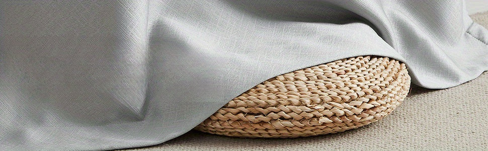 2pcs Silvery Gray Blackout Curtains for Bedroom, Thermal Insulated Energy Saving Grommet Embossed Satin Drapes with Black Lining