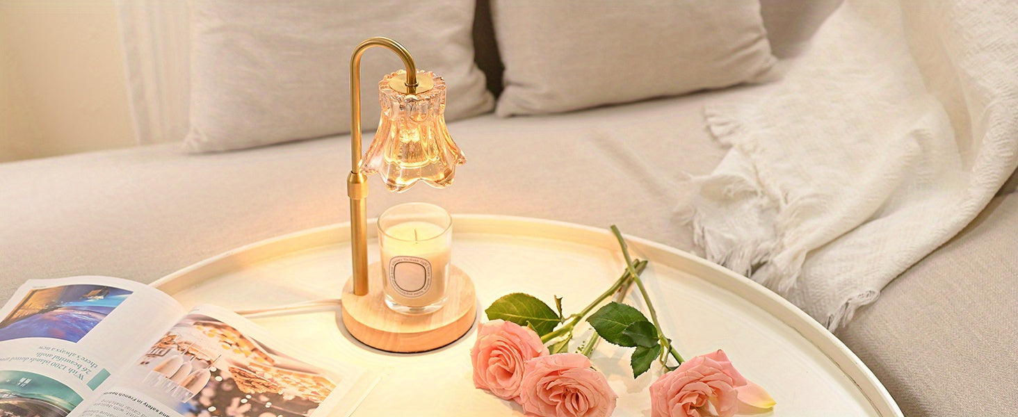 JACKYLED 2-Pack Candle Warmer Lamps Height Adjustable Fragrance Candle Warming Lamps with 4 Bulbs 35W, 2H/4H/8H Timer and 4-Level Dimmer, Wax Warmer Heater Lamp for Home Decor, Housewarming Gift