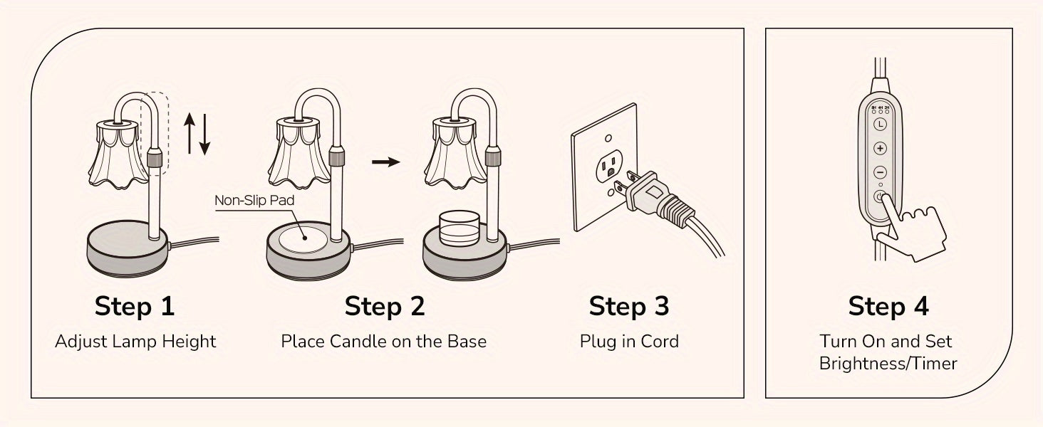 JACKYLED 2-Pack Candle Warmer Lamps Height Adjustable Fragrance Candle Warming Lamps with 4 Bulbs 35W, 2H/4H/8H Timer and 4-Level Dimmer, Wax Warmer Heater Lamp for Home Decor, Housewarming Gift