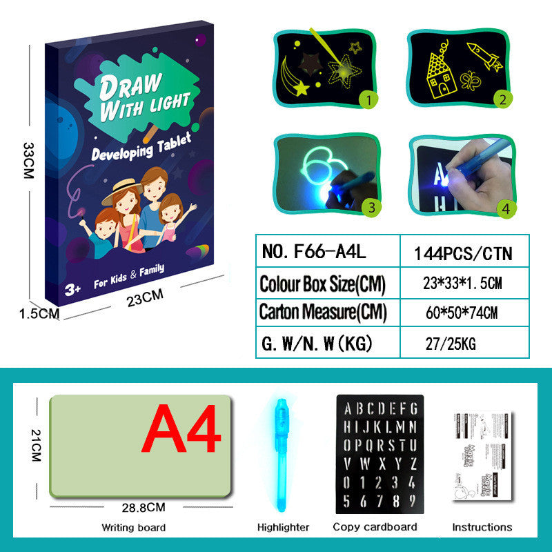 3D LED Drawing Pad with Light Effects – Creative Educational Toy for Kids