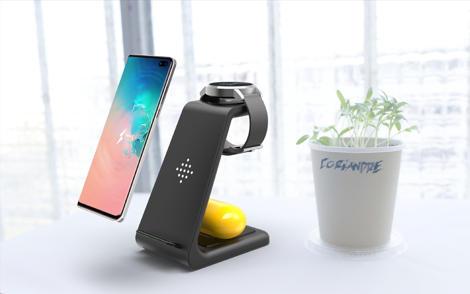 3-in-1 Wireless Charging Station – Fast Charger Dock for iPhone, Watch & AirPods