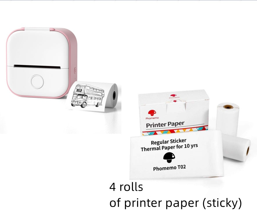Mini Bluetooth Thermal Label Printer – Portable Sticker & Photo Printer for Home or Office
