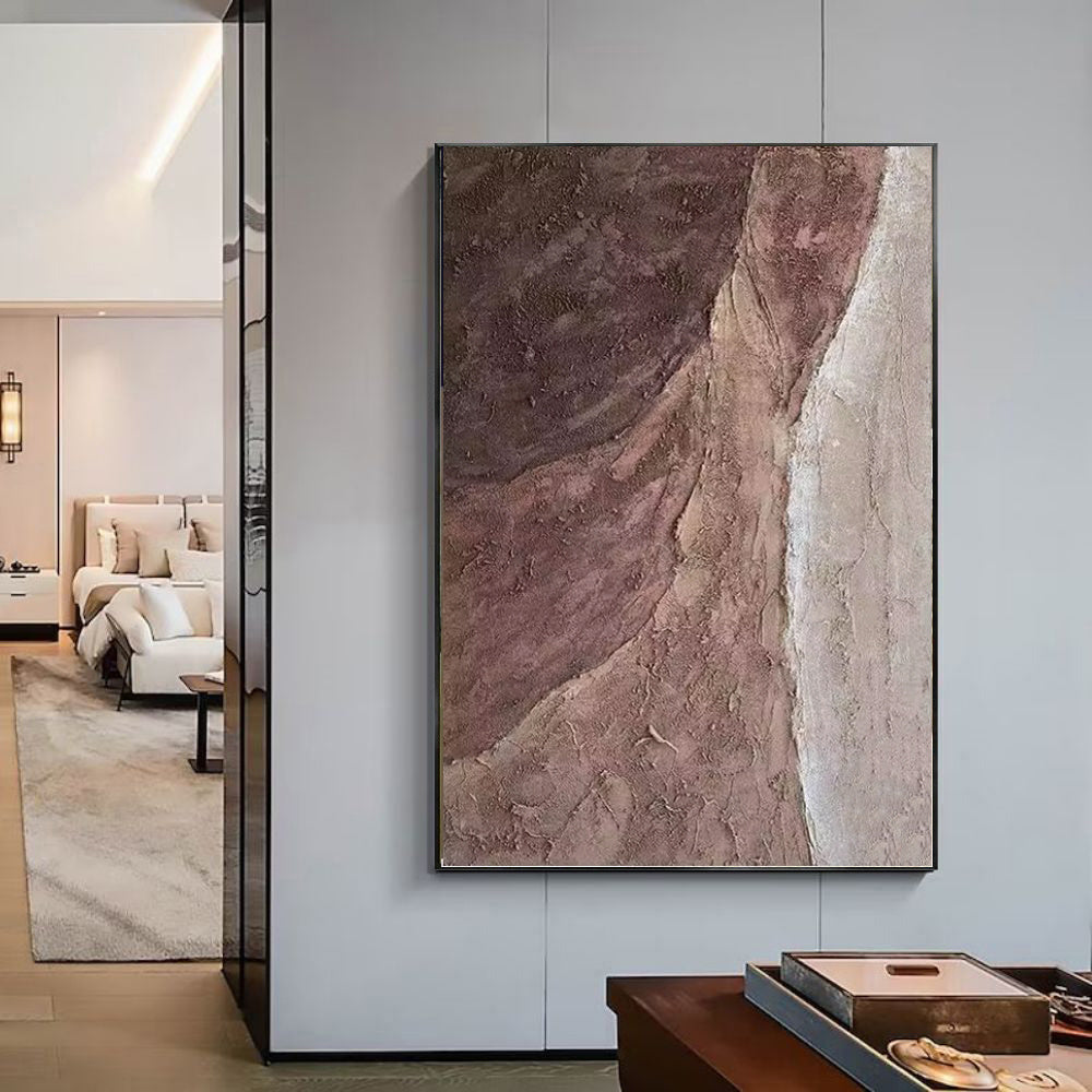 Handmade Oil Painting Canvas Wall Art Decoration Brown Texture Abstract For Home Living Room Decor Rolled Frameless Unstretched Painting