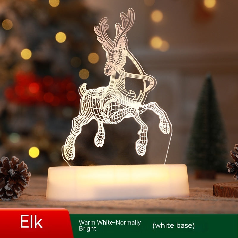 3D Acrylic Christmas Lamp – LED Night Light for Holiday Decoration & Gift