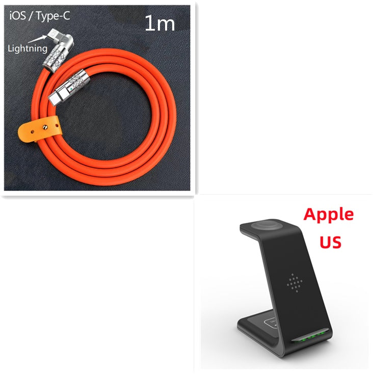 3-in-1 Wireless Charging Station – Fast Charger Dock for iPhone, Watch & AirPods