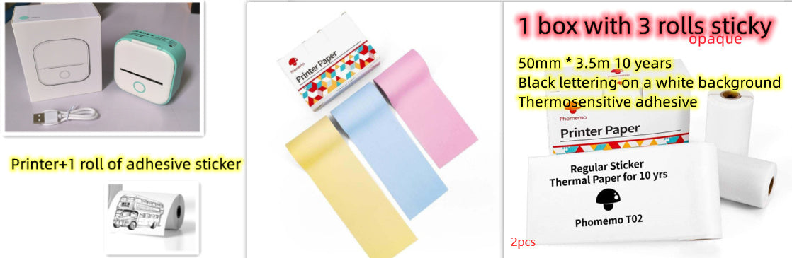 Mini Bluetooth Thermal Label Printer – Portable Sticker & Photo Printer for Home or Office