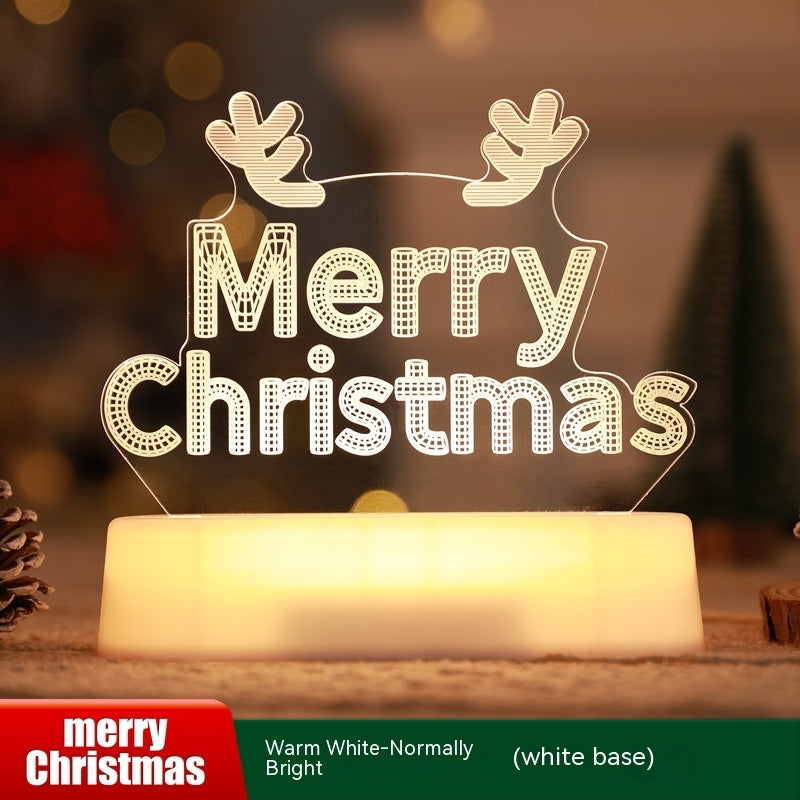 3D Acrylic Christmas Lamp – LED Night Light for Holiday Decoration & Gift