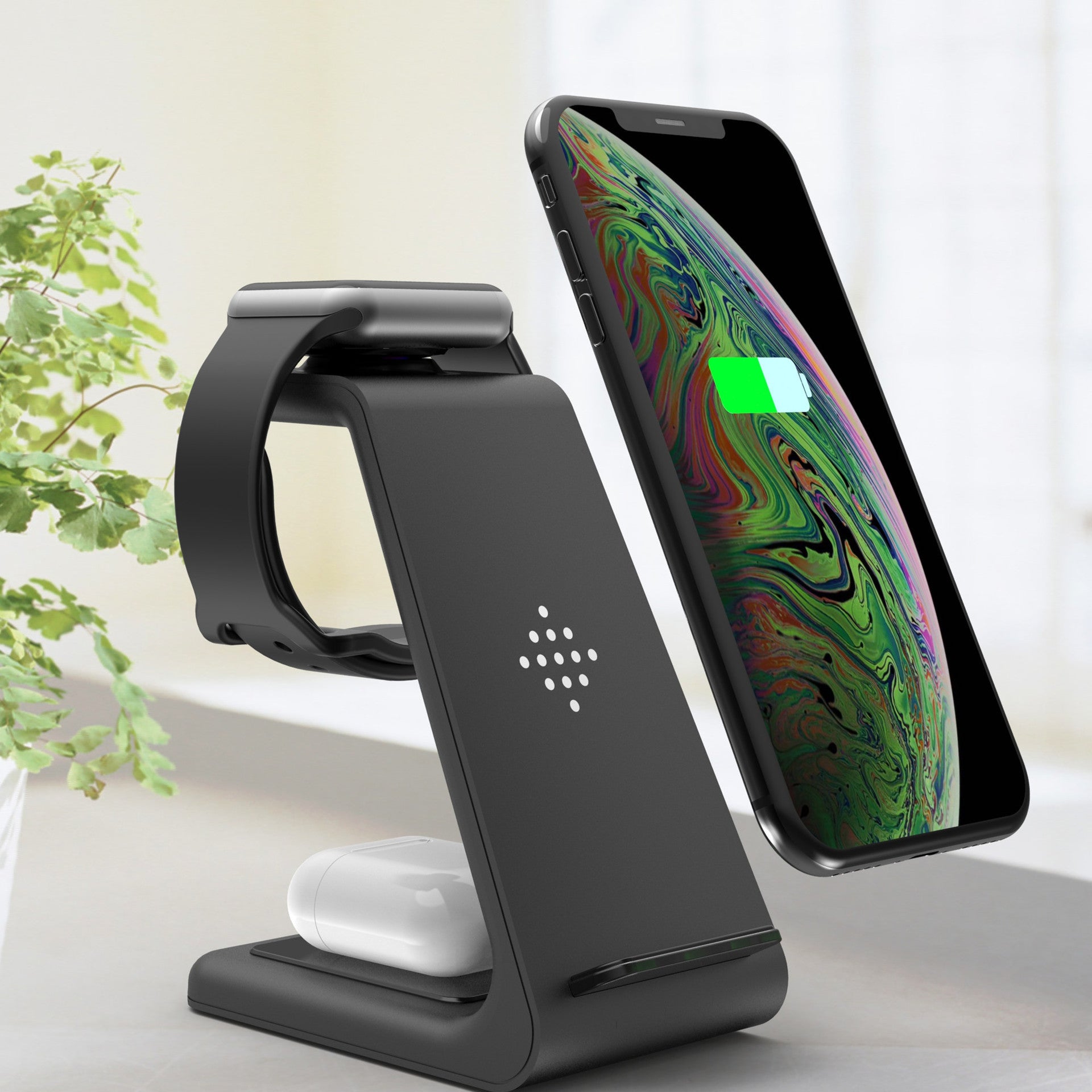 3-in-1 Wireless Charging Station – Fast Charger Dock for iPhone, Watch & AirPods