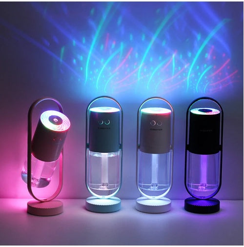 Magic Shadow USB Air Humidifier with LED Projection – Mini Ultrasonic Mist Maker for Home or Car