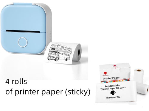 Mini Bluetooth Thermal Label Printer – Portable Sticker & Photo Printer for Home or Office