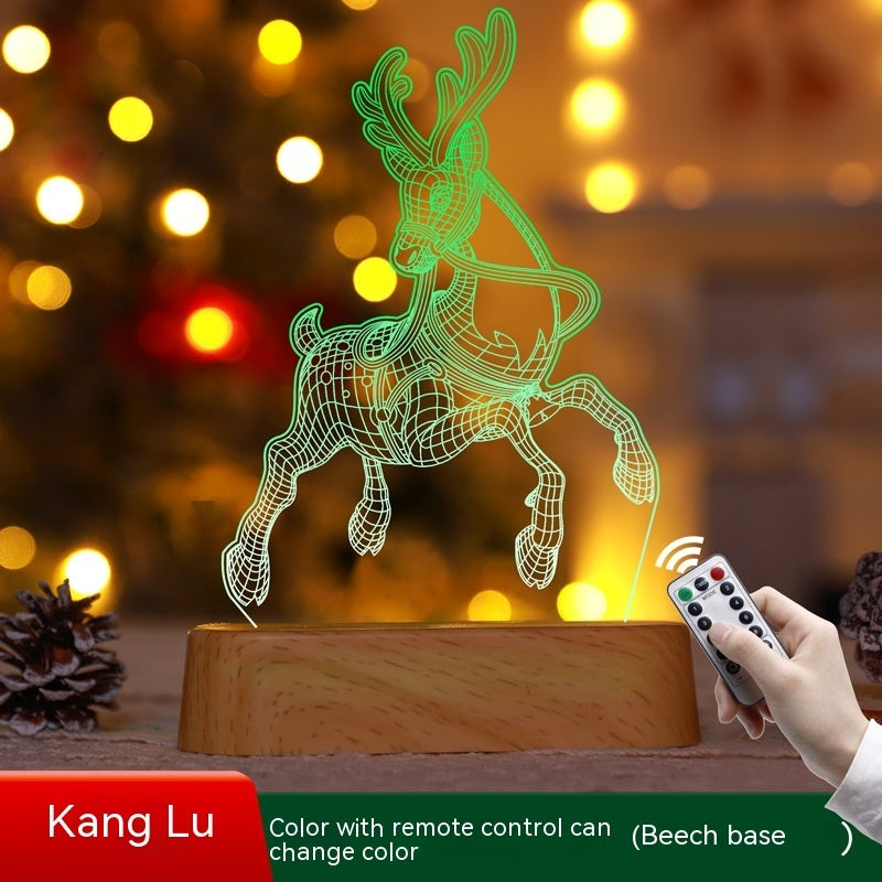 3D Acrylic Christmas Lamp – LED Night Light for Holiday Decoration & Gift
