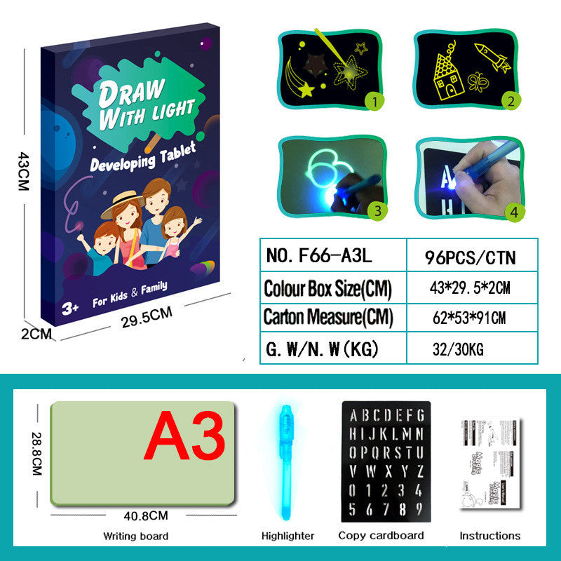 3D LED Drawing Pad with Light Effects – Creative Educational Toy for Kids