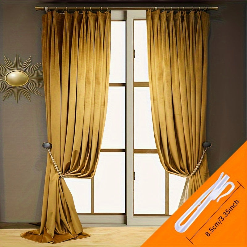 2pcs Luxurious Velvet French-style Thick Blackout Curtains for Living Room and Bedroom - Soft, Elegant, and Durable Fabric - Perfect for Blocking Light and Noise, Energy Efficient, and Easy to Clean