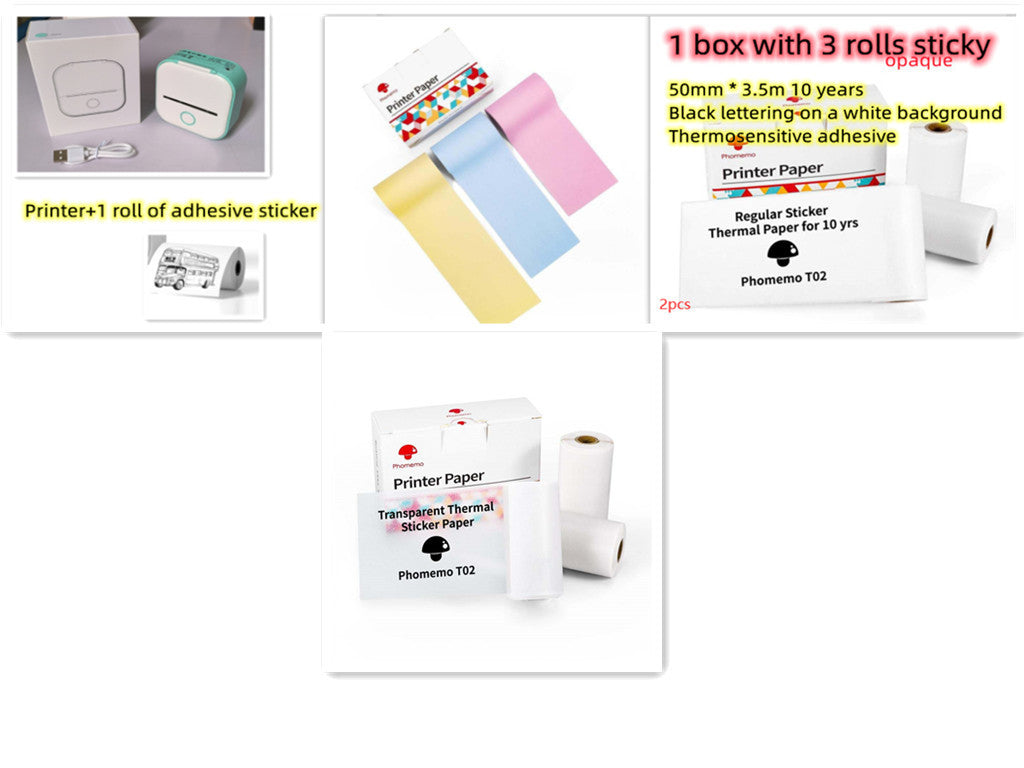 Mini Bluetooth Thermal Label Printer – Portable Sticker & Photo Printer for Home or Office