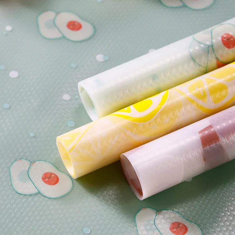 Kitchen Non-slip Shelf Drawer Liner Printed Cupboard Refrigerator Washable Oil-proof Mat Household Cabinet Placemat