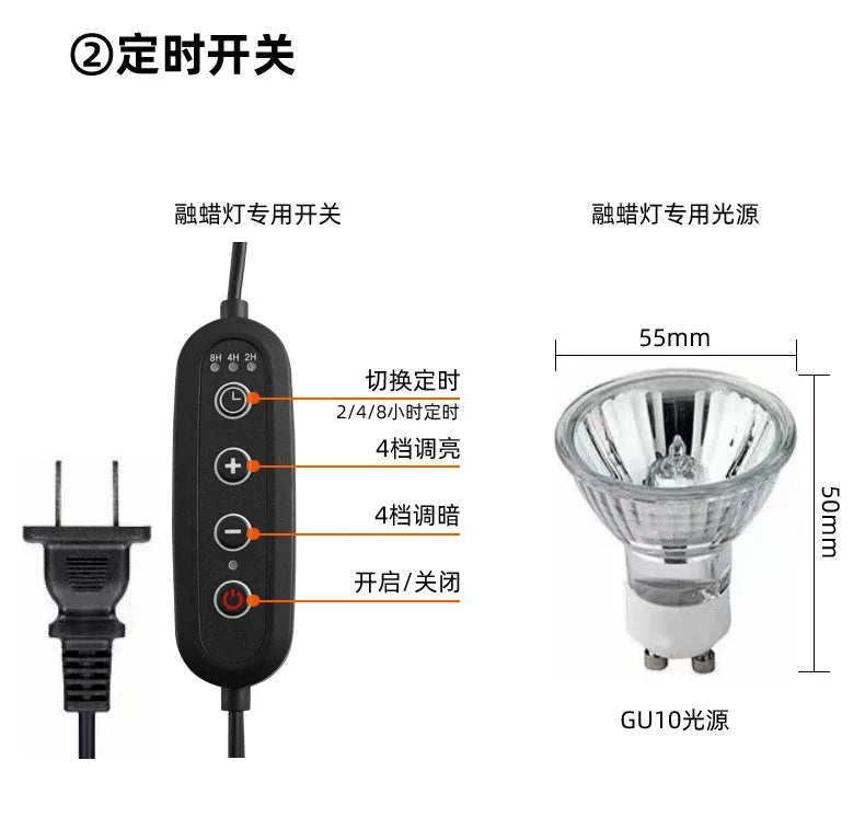 Candle Warmer Lamp with Timer Dimming Melting Wax Table Lamp Home Bedroom Decor Nightlight Creative Aromatherapy Desk Light Gift
