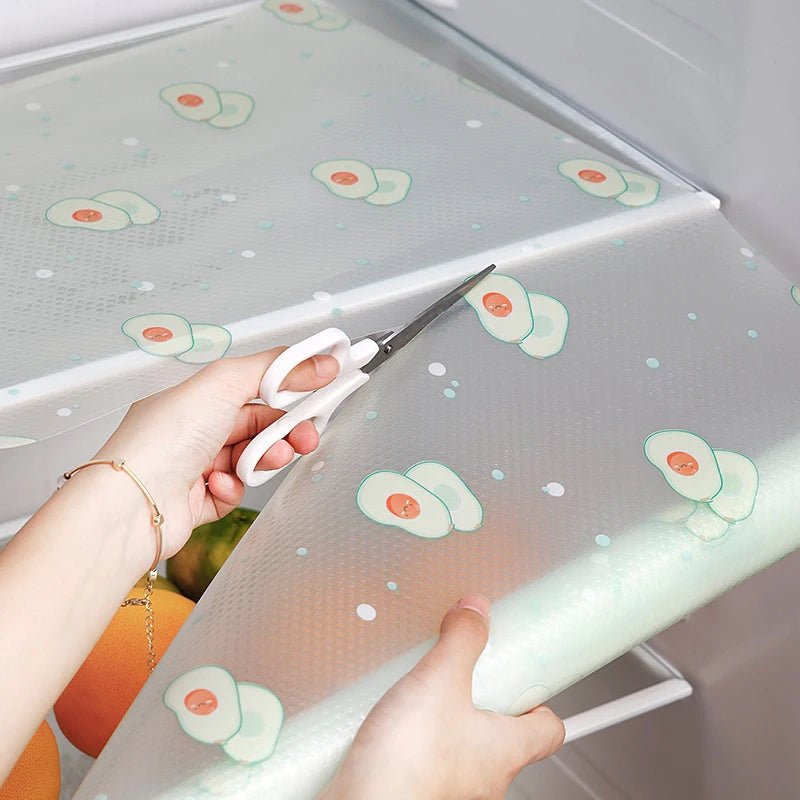 Kitchen Non-slip Shelf Drawer Liner Printed Cupboard Refrigerator Washable Oil-proof Mat Household Cabinet Placemat