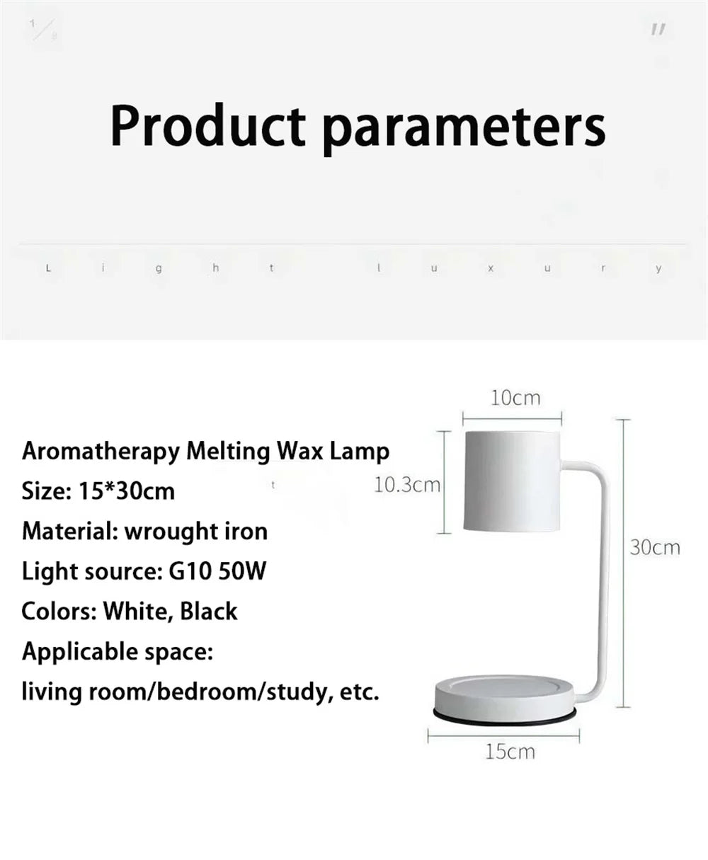 Modern Candle Warmer Table Light Metal Wax Burner Dimmable Candle Table Lamp Desk Lamp for Bedroom Living Room Atmosphere light