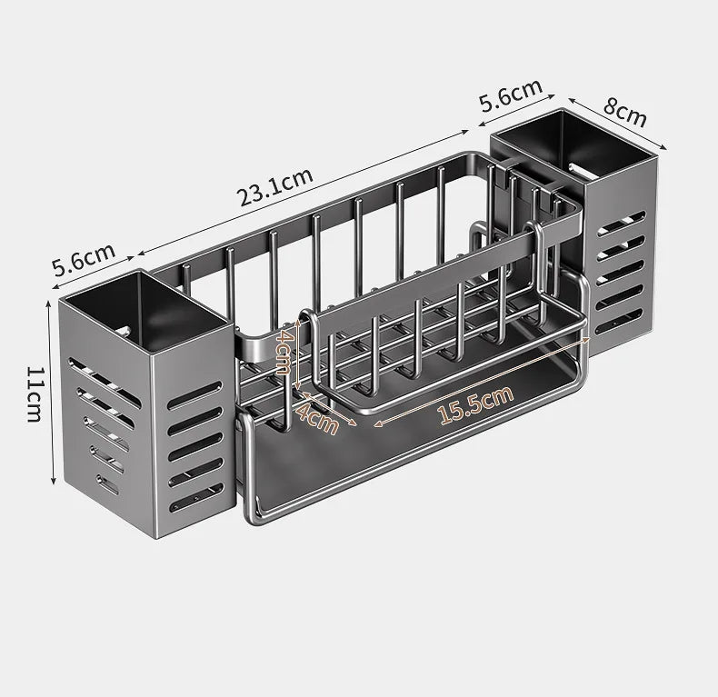 Kitchen Sink, Drain Rack, Sink, Rag, Sponge, Detergent Storage Rack, Multi-functional Tableware Storage Rack Kitchen