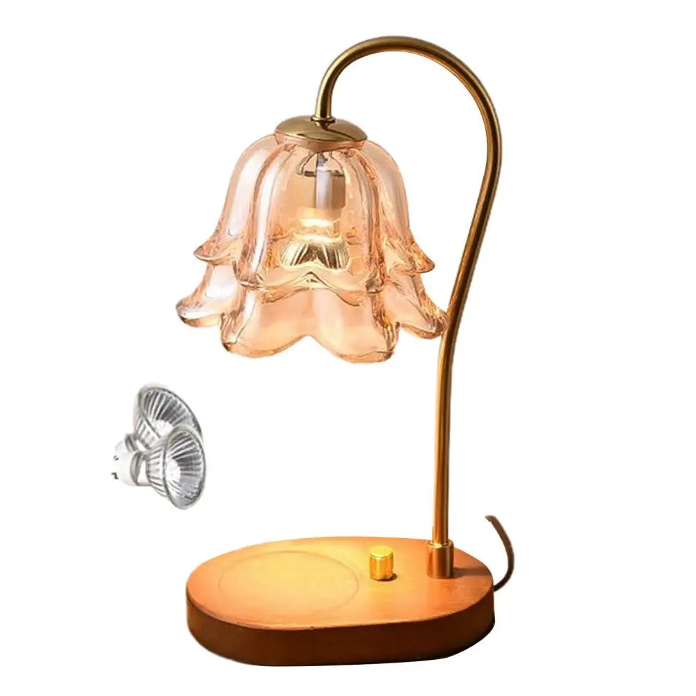 Candle Warmer Lamp with Timer&Adjustable Brightness- Wooden Base Wax Melter for Home, Office, Aromatherapy & Decorative Lighting