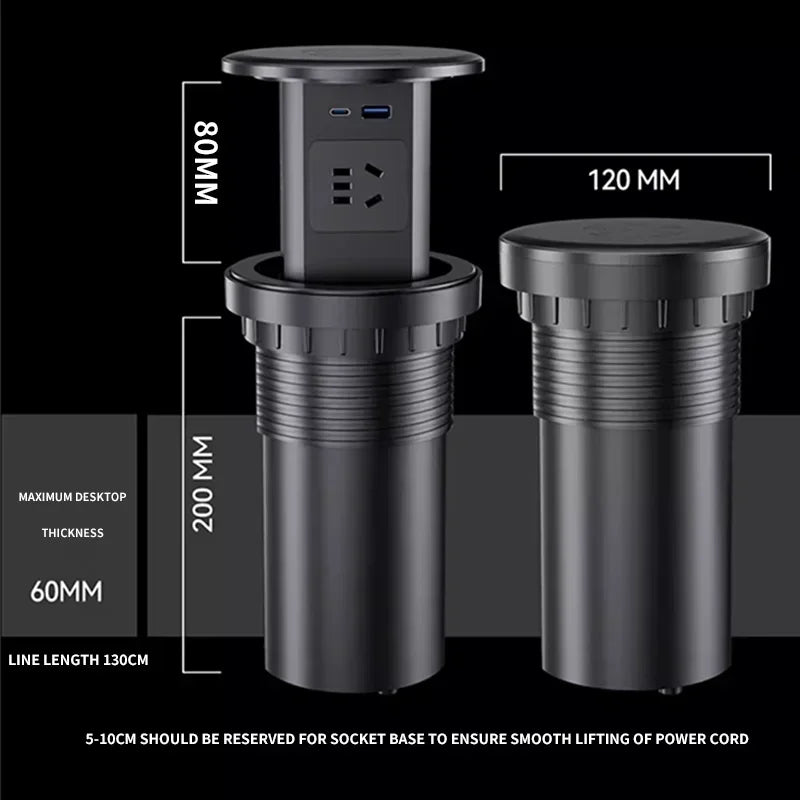 US UK AU Plug power Kitchen Table Electrical Socket Pop Up Desktop Sockets Power Charge USB Aluminum Shelf ,Hidden,Built-in