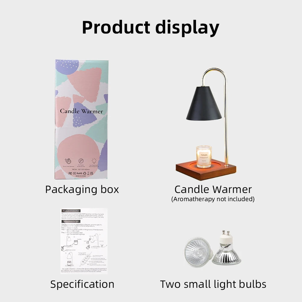 Candle Warmer Lamp with Timer Dimming Melting Wax Table Lamp Home Bedroom Decor Nightlight Creative Aromatherapy Desk Light Gift