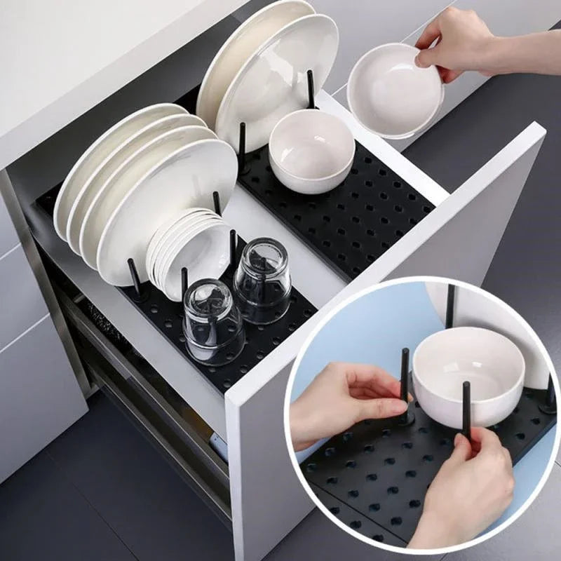 Kitchen Organizer Sink Drain Shelf Dish Drying Rack Bowl Plates Shelf Storage Drawer Desktop Adjustable Holder Home Accessories