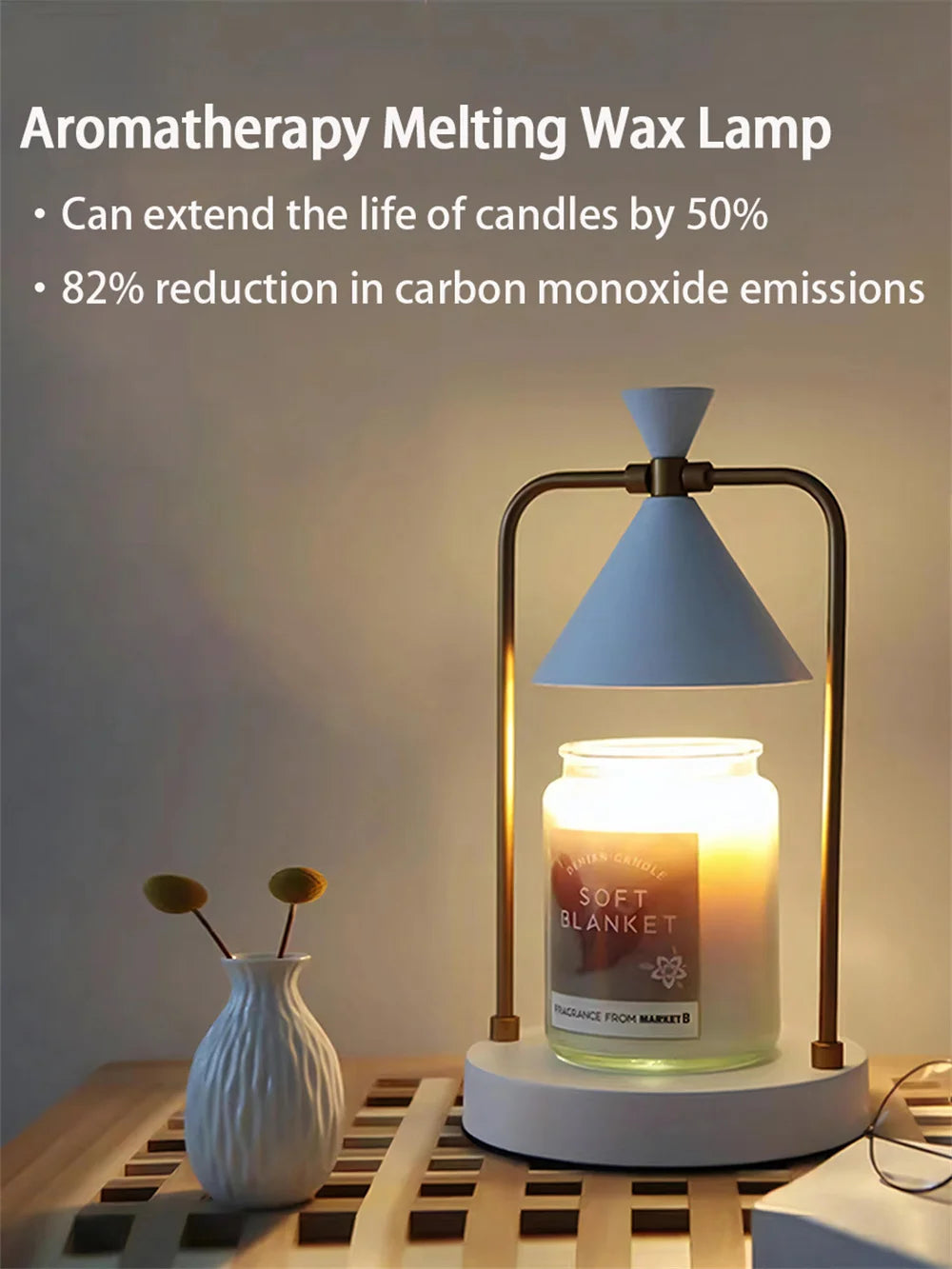 Candle Warmer Electric Wax Melt Lamp Dimmable Aromatherapy Table Lamp Candle Melting Diffuser Bedside Warmer Light
