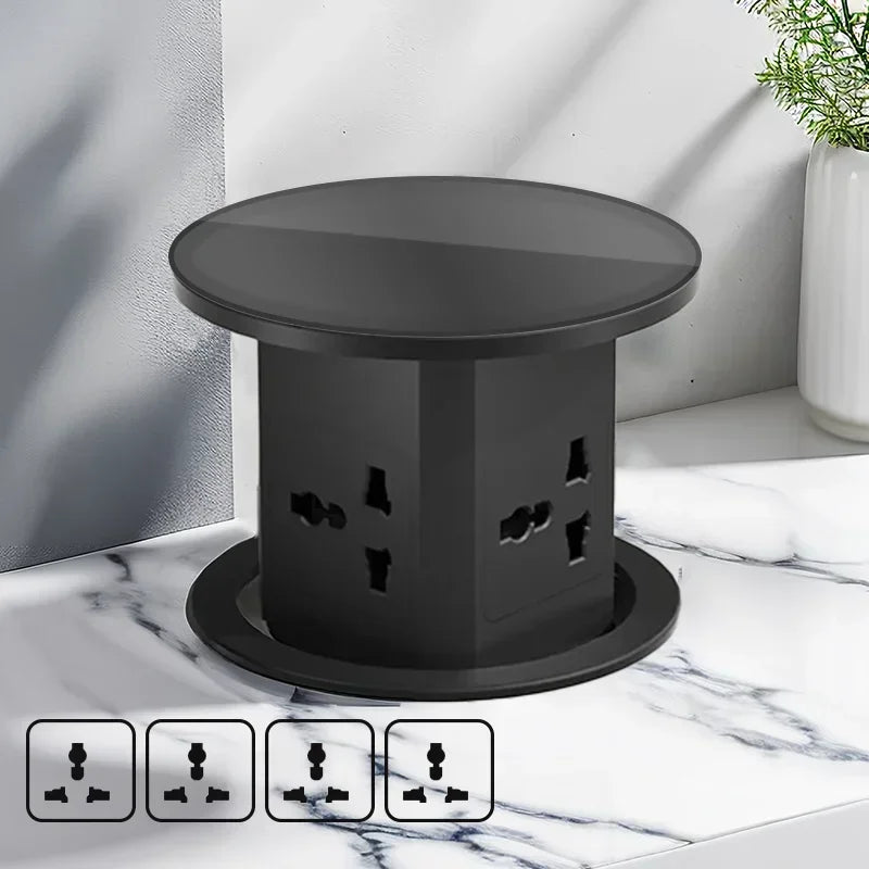 US UK AU Plug power Kitchen Table Electrical Socket Pop Up Desktop Sockets Power Charge USB Aluminum Shelf ,Hidden,Built-in