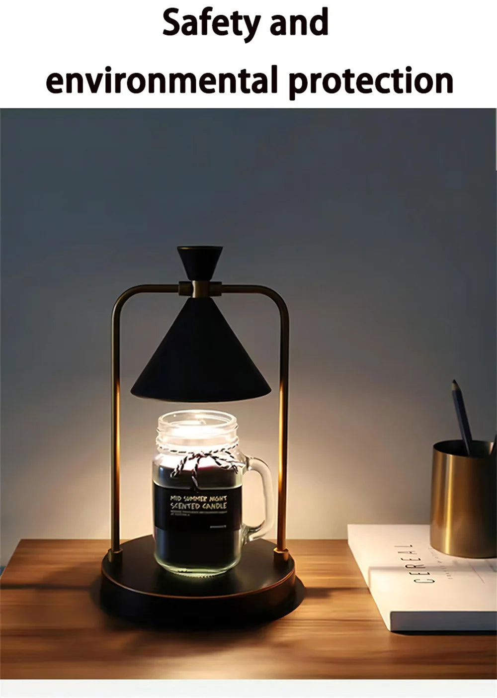 Candle Warmer Electric Wax Melt Lamp Dimmable Aromatherapy Table Lamp Candle Melting Diffuser Bedside Warmer Light