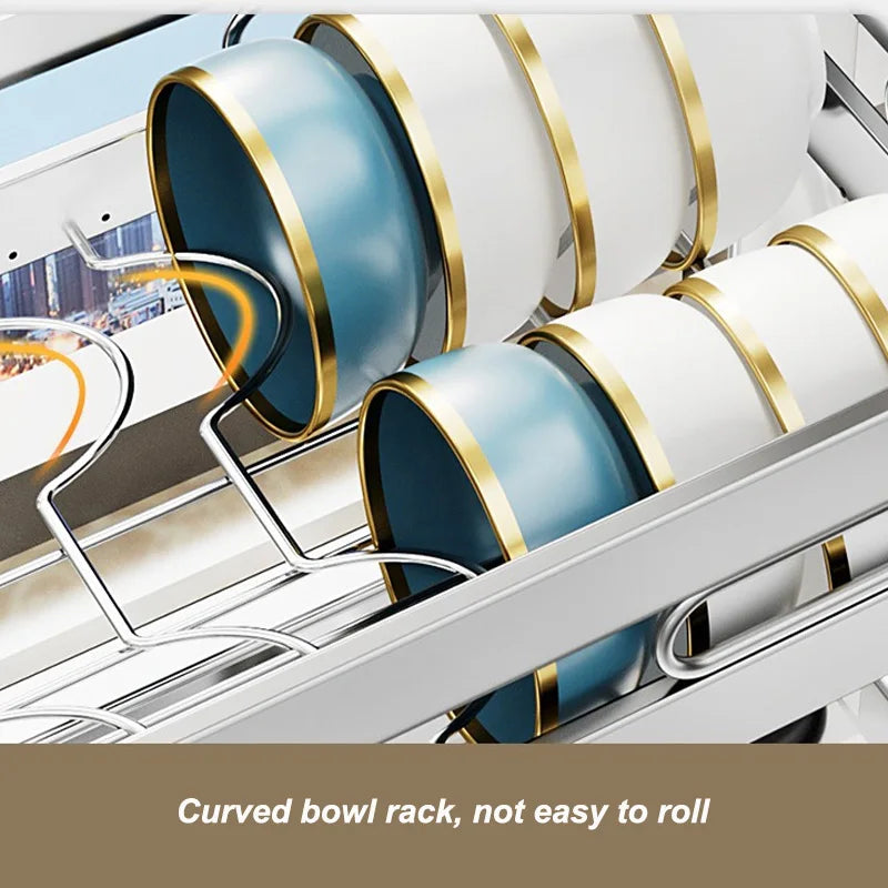 Kitchen Storage Rack Countertop Sink Shelf Bowl Draining Rack Multifunctional Dish Cutlery Knife Spoon Sink Rack Set Organizer