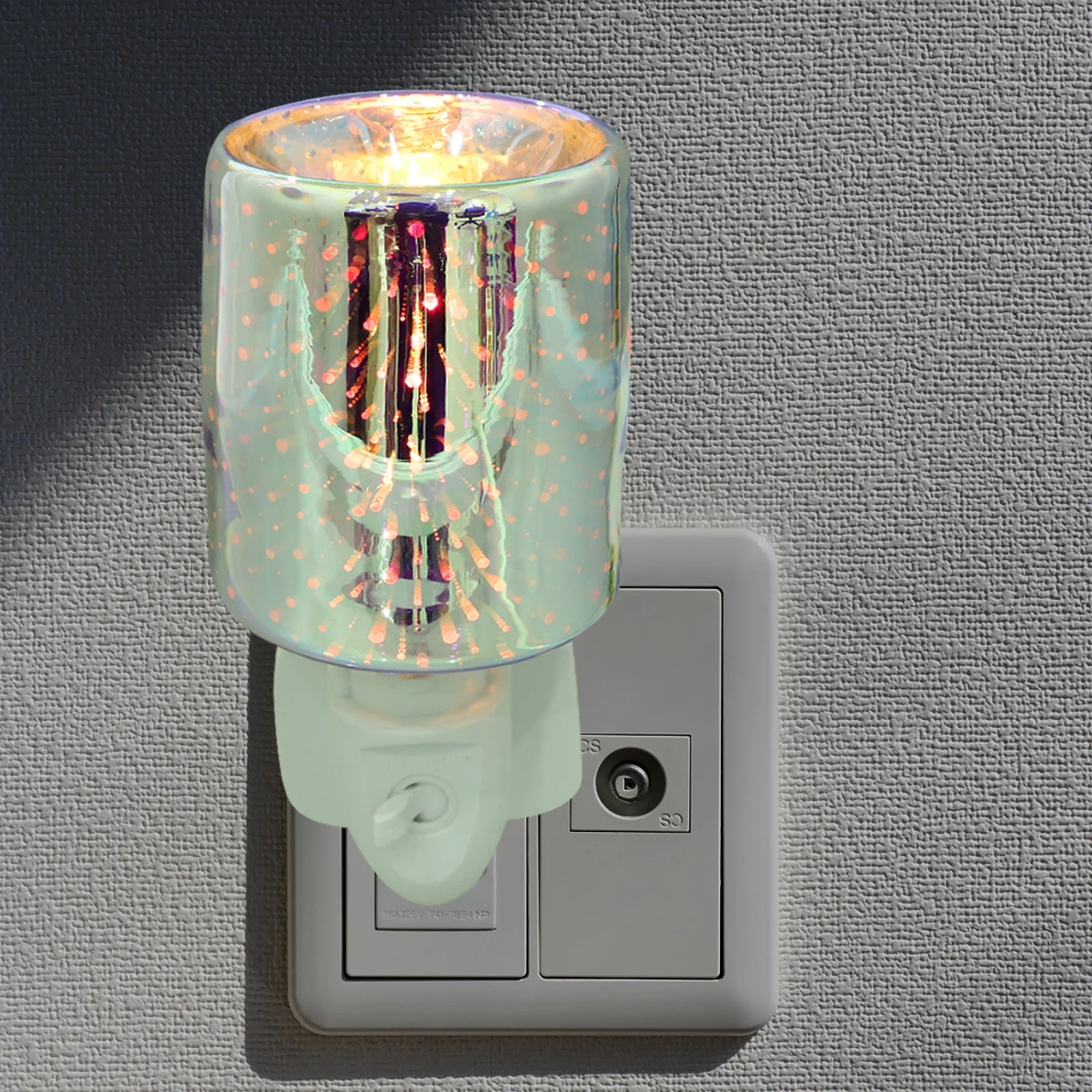 1Pcs Smokeless Warmer 3D Glass Electric Fragrance Lamp Wax Burner Aromatherapy Night Light for Home Office Spa Yoga