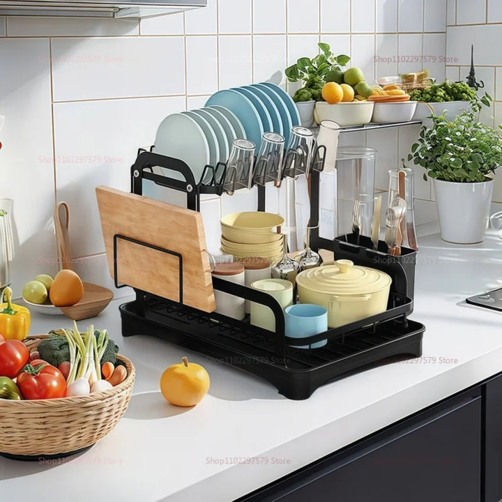 Kitchen utensil storage rack countertop multifunctional drainage filter rack, very suitable for home kitchen storage