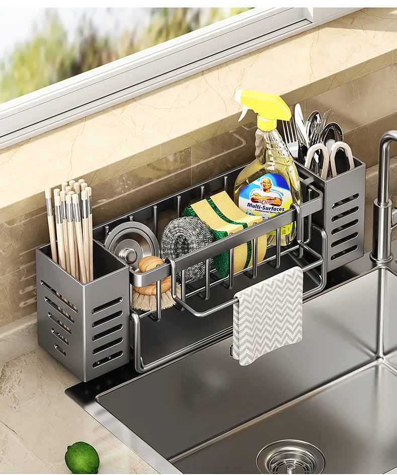 Kitchen Sink, Drain Rack, Sink, Rag, Sponge, Detergent Storage Rack, Multi-functional Tableware Storage Rack Kitchen