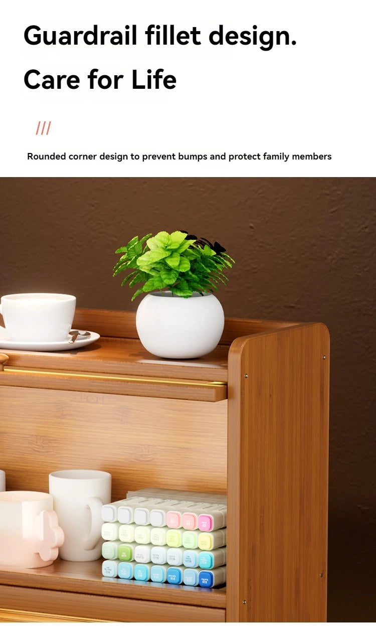 Kitchen countertop seasoning rack storage shelf, product sorting rack, layered multifunctional storage cabinet, dust-proof cabin