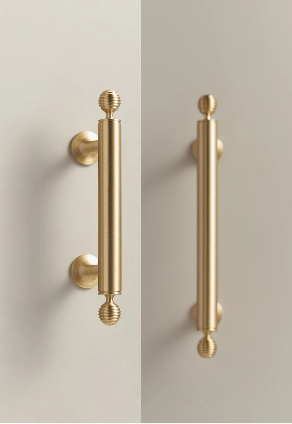 Nurlin French Luxury Solid Brass Kitchen Cabinet Furniture Drawer Cabinet Door Handle Round Knobs T-Bar Wardrobe Pull