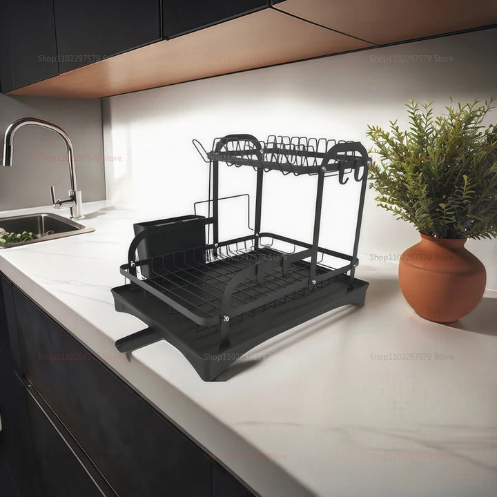 Kitchen utensil storage rack countertop multifunctional drainage filter rack, very suitable for home kitchen storage
