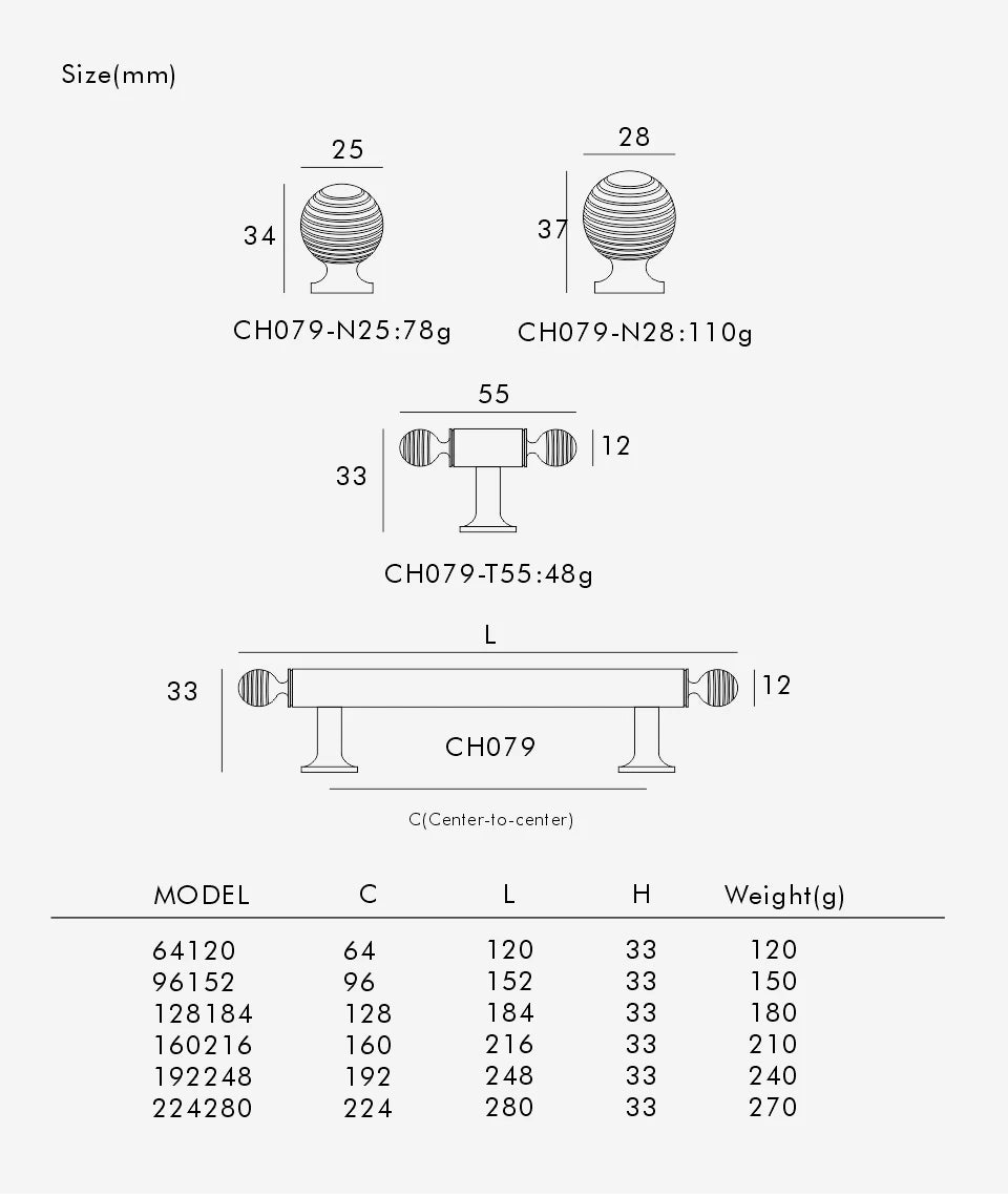Nurlin French Luxury Solid Brass Kitchen Cabinet Furniture Drawer Cabinet Door Handle Round Knobs T-Bar Wardrobe Pull