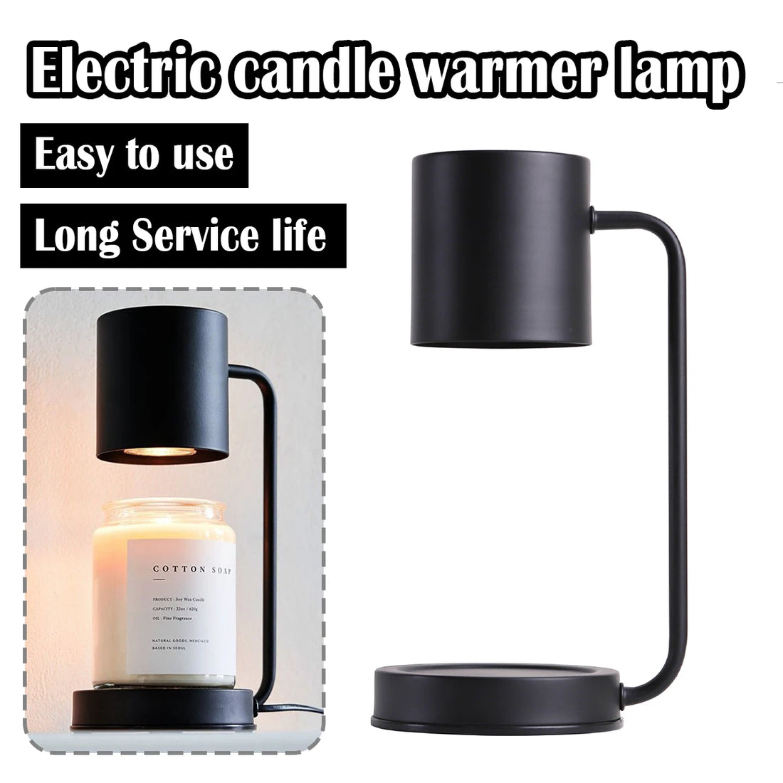 Modern Candle Warmer Table Light Metal Wax Burner Dimmable Candle Table Lamp Desk Lamp for Bedroom Living Room Atmosphere light