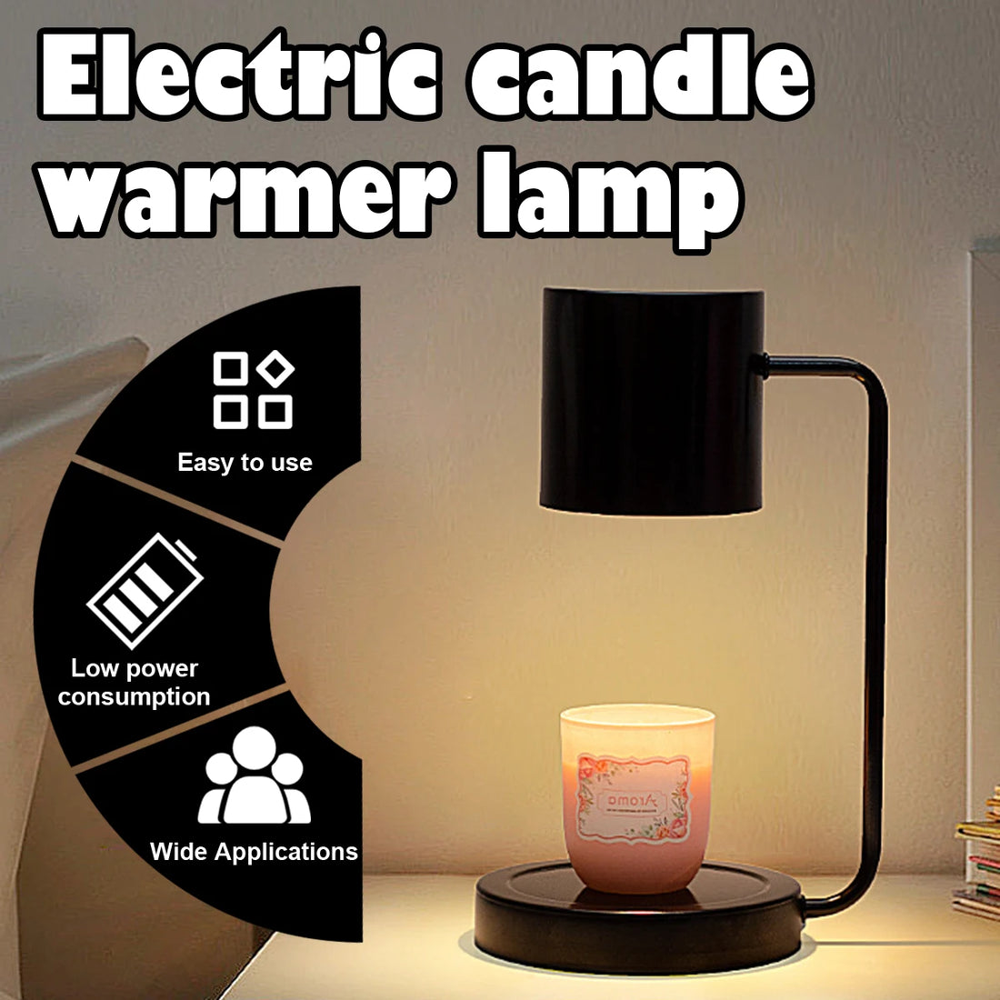 Modern Candle Warmer Table Light Metal Wax Burner Dimmable Candle Table Lamp Desk Lamp for Bedroom Living Room Atmosphere light
