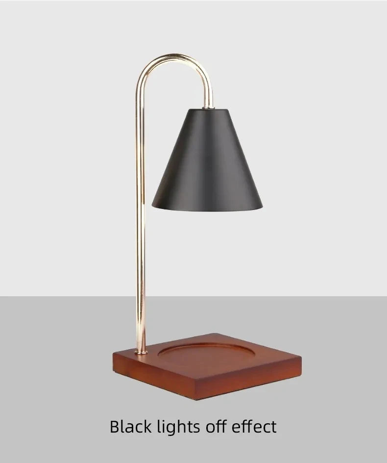 Bedside Candle Warmer Lamp Melt Lamps Stepless Dimming Table Lamp Wooden Base Candle Warmer Lamp 50W for Bedroom Decor Lighting