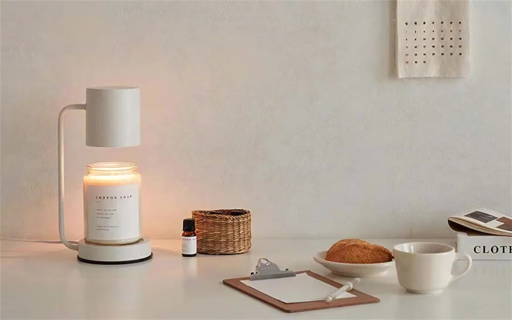 Modern Candle Warmer Table Light Metal Wax Burner Dimmable Candle Table Lamp Desk Lamp for Bedroom Living Room Atmosphere light