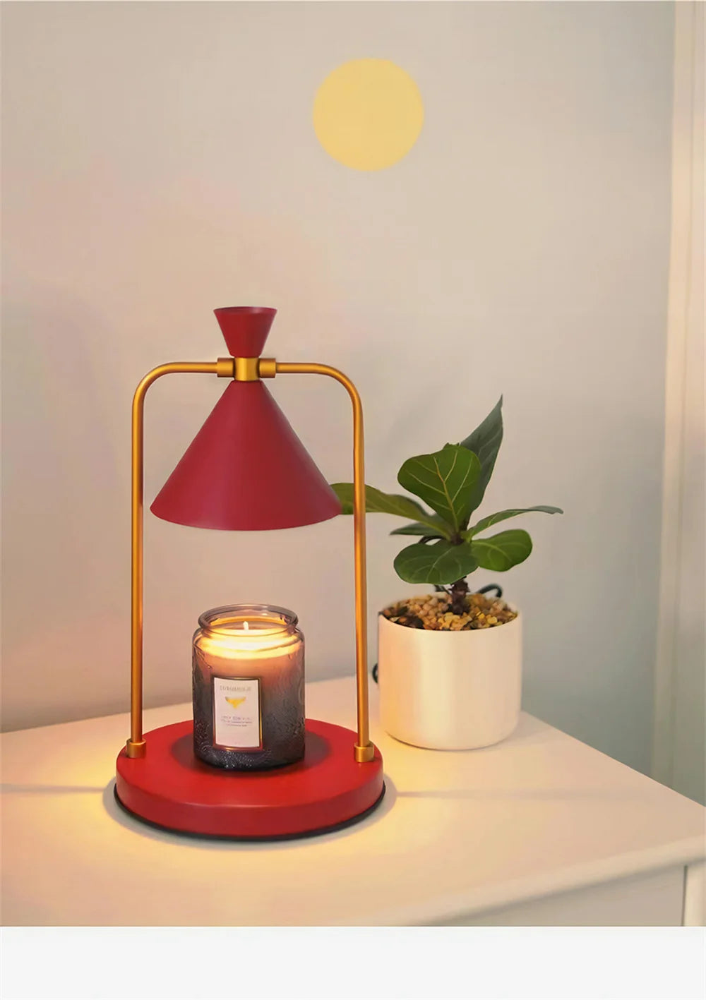 Candle Warmer Electric Wax Melt Lamp Dimmable Aromatherapy Table Lamp Candle Melting Diffuser Bedside Warmer Light