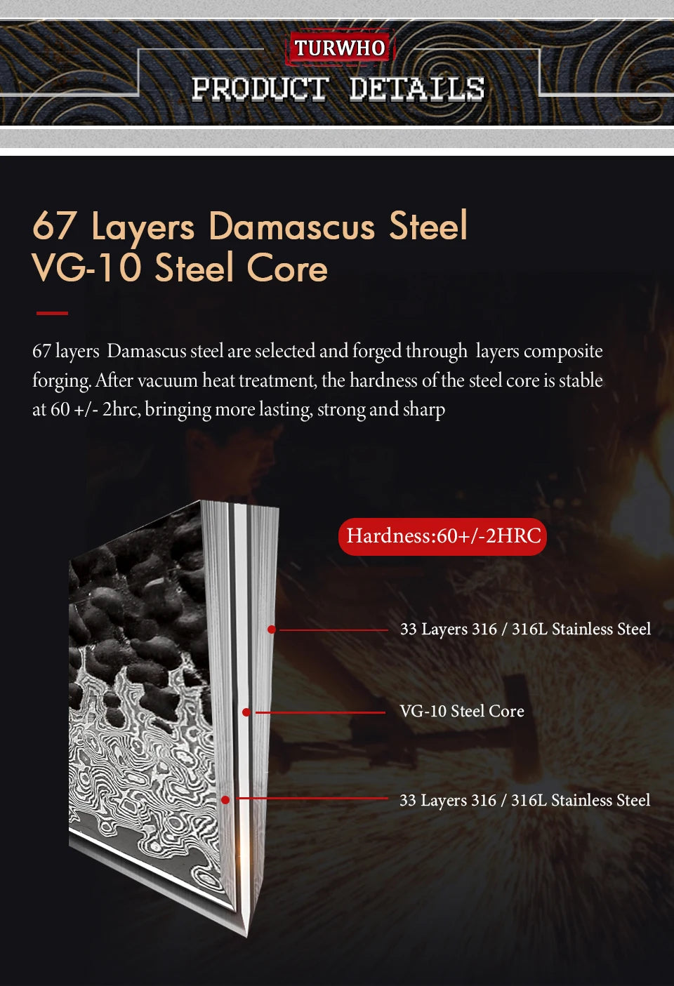 TURWHO 1-5PCS Kitchen Knives Set 67 Layers Damascus Steel VG10 Core Japanese Chef's Knife Kiritsuke Knife Kitchen Accessories