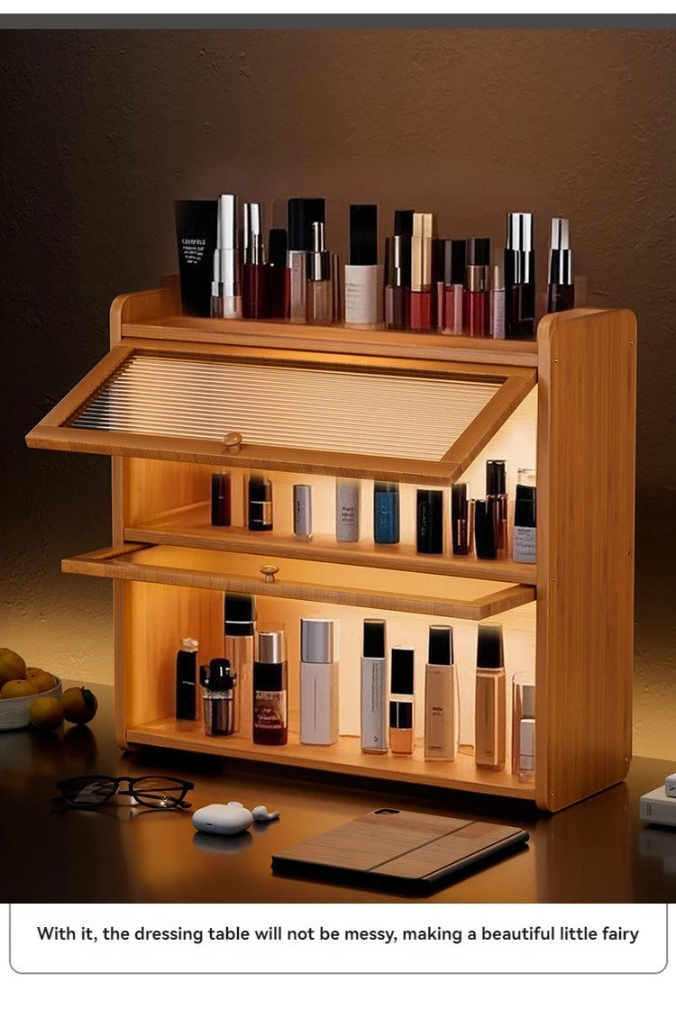 Kitchen countertop seasoning rack storage shelf, product sorting rack, layered multifunctional storage cabinet, dust-proof cabin