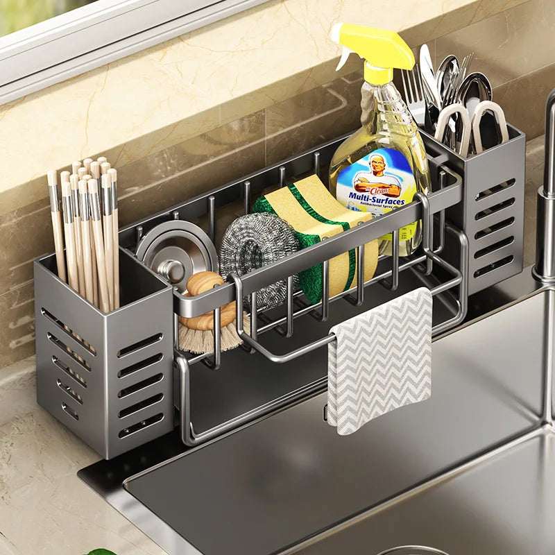 Kitchen Sink, Drain Rack, Sink, Rag, Sponge, Detergent Storage Rack, Multi-functional Tableware Storage Rack Kitchen