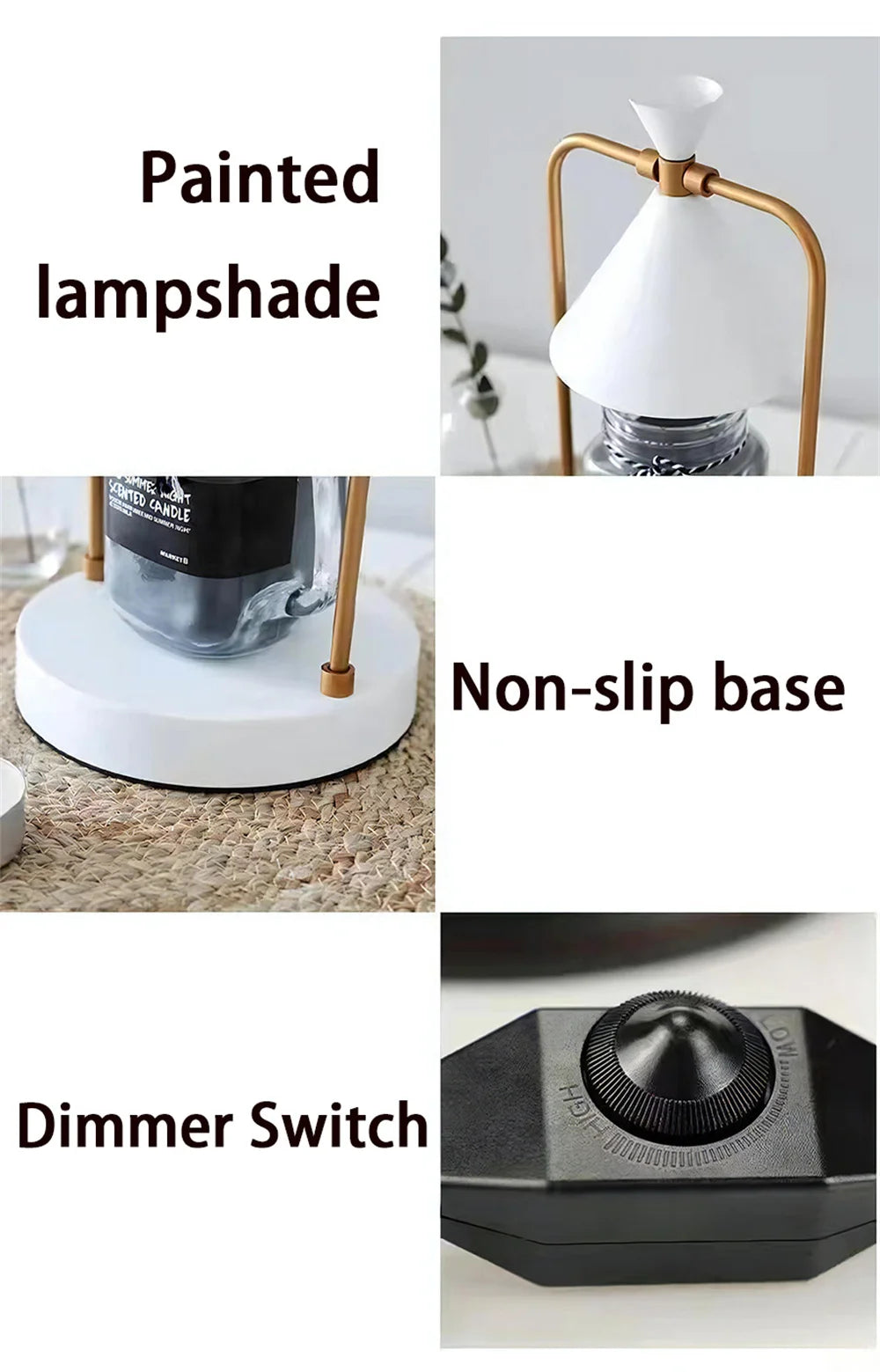 Candle Warmer Electric Wax Melt Lamp Dimmable Aromatherapy Table Lamp Candle Melting Diffuser Bedside Warmer Light
