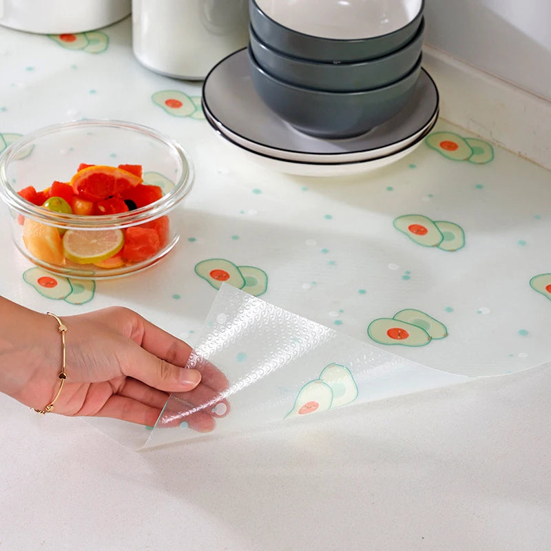 Kitchen Non-slip Shelf Drawer Liner Printed Cupboard Refrigerator Washable Oil-proof Mat Household Cabinet Placemat